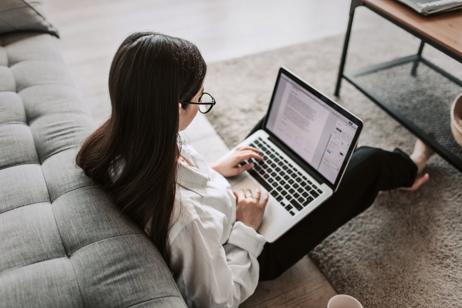 Working on a laptop from home with remote IT support